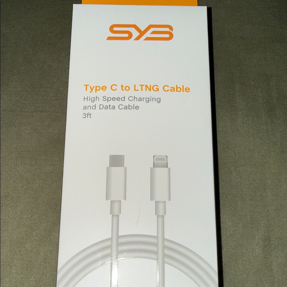 White Type C to Lightning Charging Cable for Apple - NIB